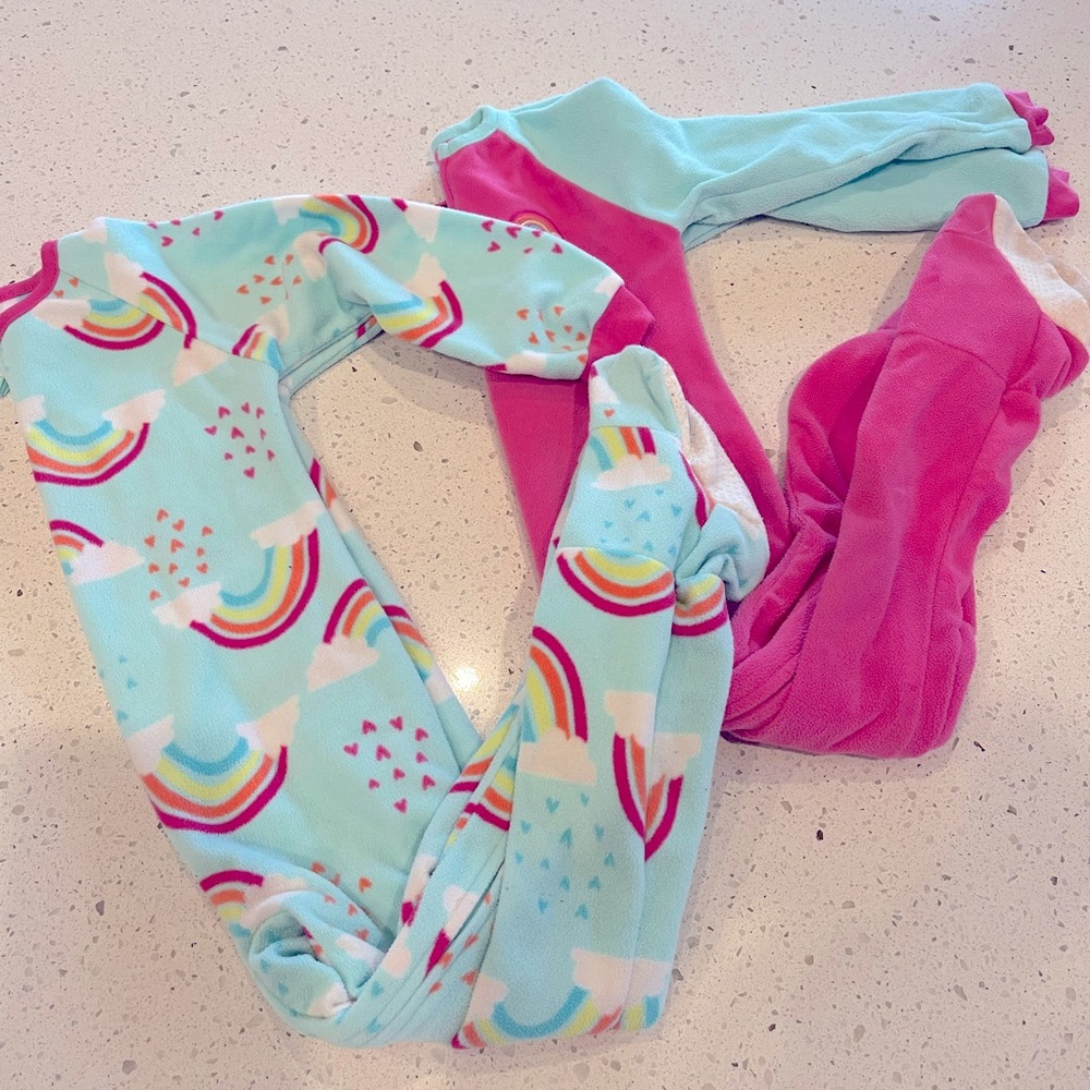 3T fleece footed pajamas